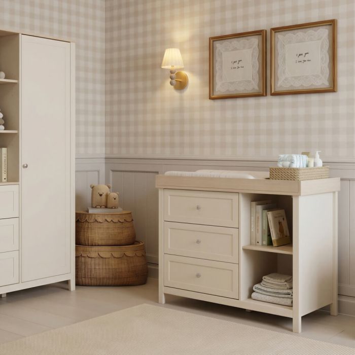 WAYBORNE Wide Toddler Changing Unit Drawers - Cashmere