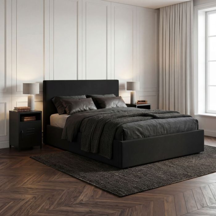WESTMERE Double Ottoman Storage Bedframe - Onyx