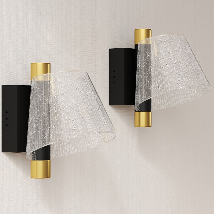 HERON LED Wall Lamp 2 Pack Modern Indoor Starry Wall Light Black