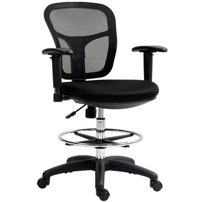 HERON Drafting Chair Ergonomic Mesh Office Chair Black