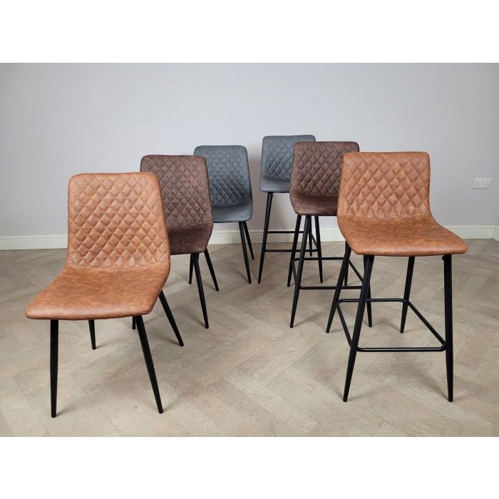 PU Leather Kitchen Armless Breakfast Bar Stools & Dining Chairs - 3 Colour