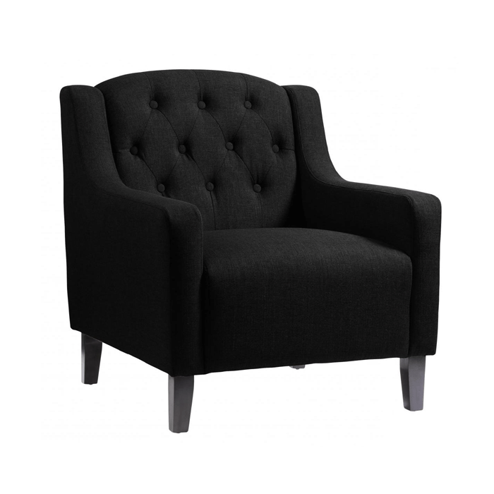 Luxury Redefined Escondido Stylish Decor Fabric Armchair Classic Comfortable in Black