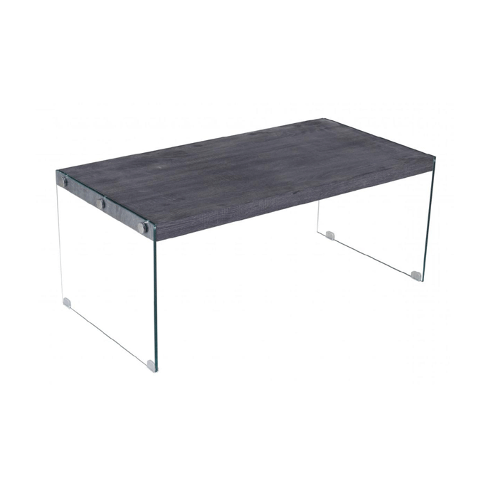 Harris Hickory Coffee Table with Glass Sides - Black Walnut