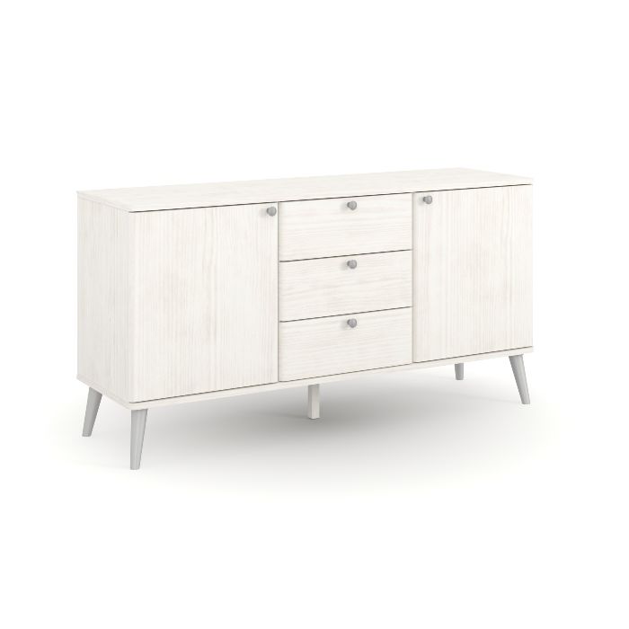 Alessia Medium Sideboard with 2 Doors 3 Drawers - White