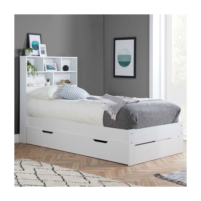 Suenos Single Size Storage Bed - White