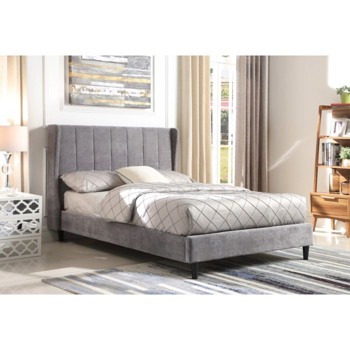 Amelia 4ft6 Double Bed - Dark Grey Fabric