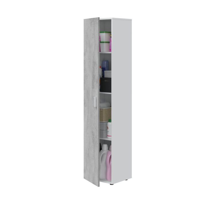 Torresino Narrow Grey & White 1 Door Universal Utility Storage Cupboard - Grey