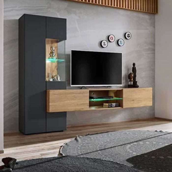 Nimbus Nectar TV Entertainment Unit - Anthracite and Oak