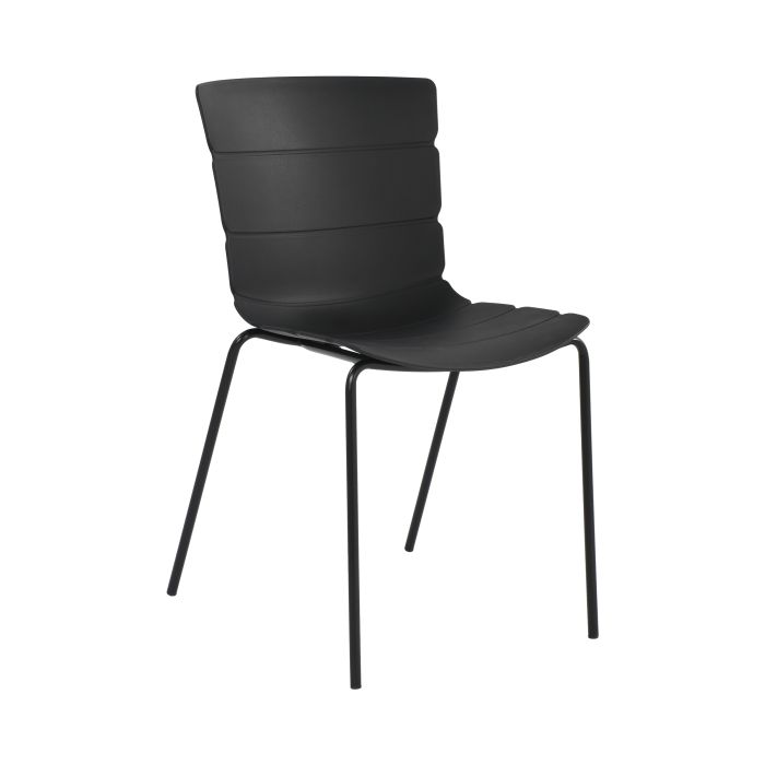 ARLO Set of 2 Plastic Kitchen Chairs - Black