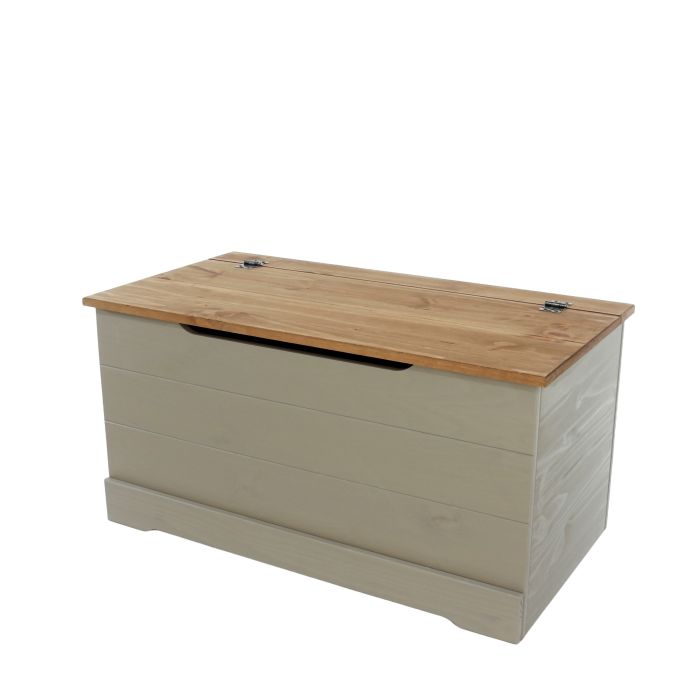 CECILIA Storage Trunk - Grey and Oak