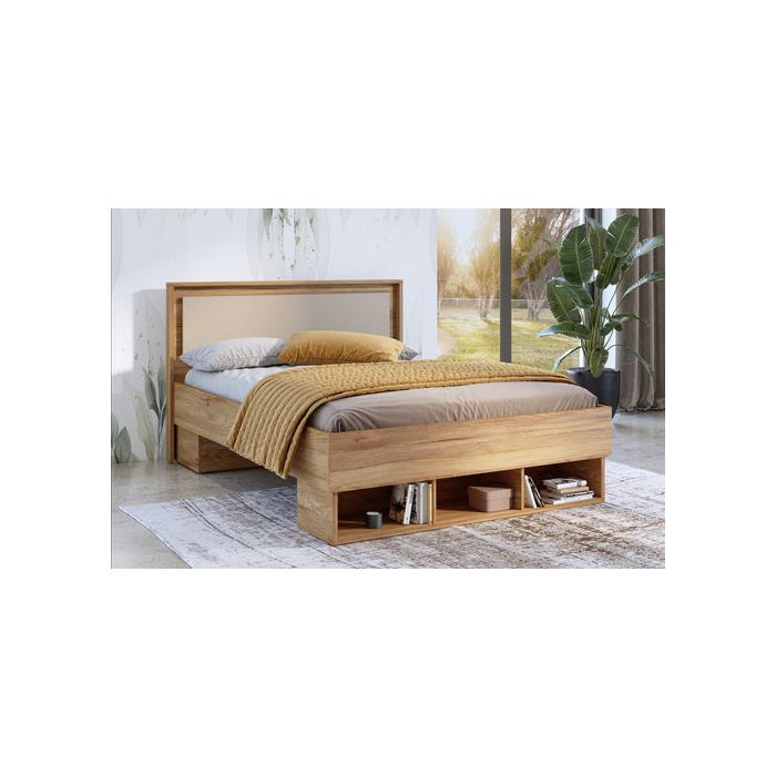 Double Bed - CASEY Wooden Bed Oak Mauvella