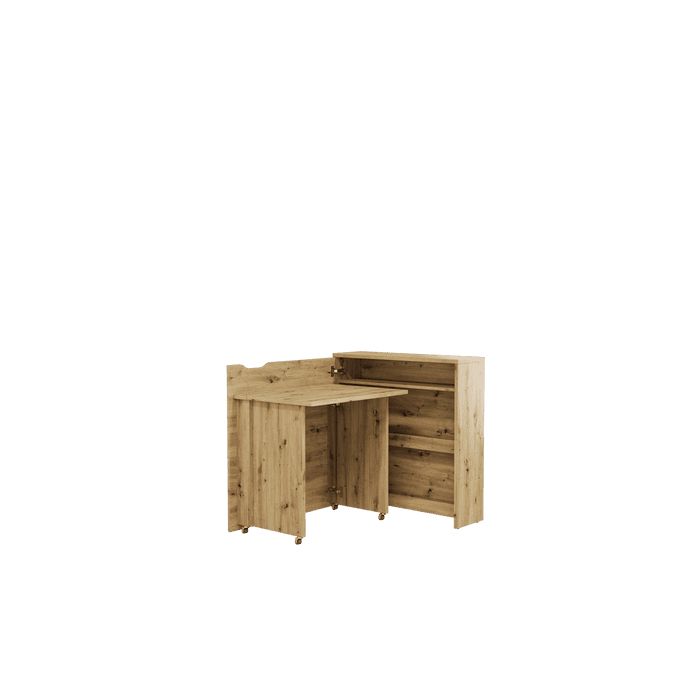 Office Desk - WILLA Convertible Hidden Desk Left Side Oak Artisan 90cm