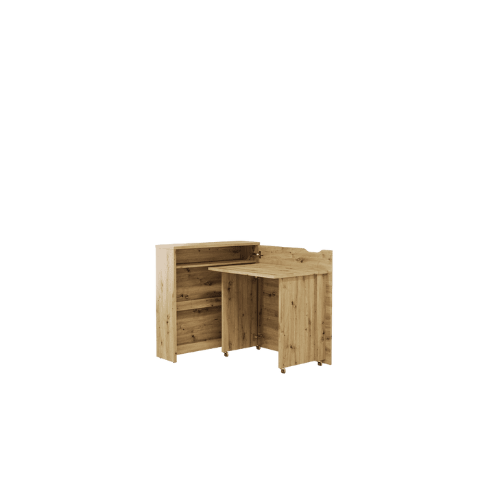 Office Desk - WILLA Convertible Hidden Desk Right Side Oak Artisan 90cm
