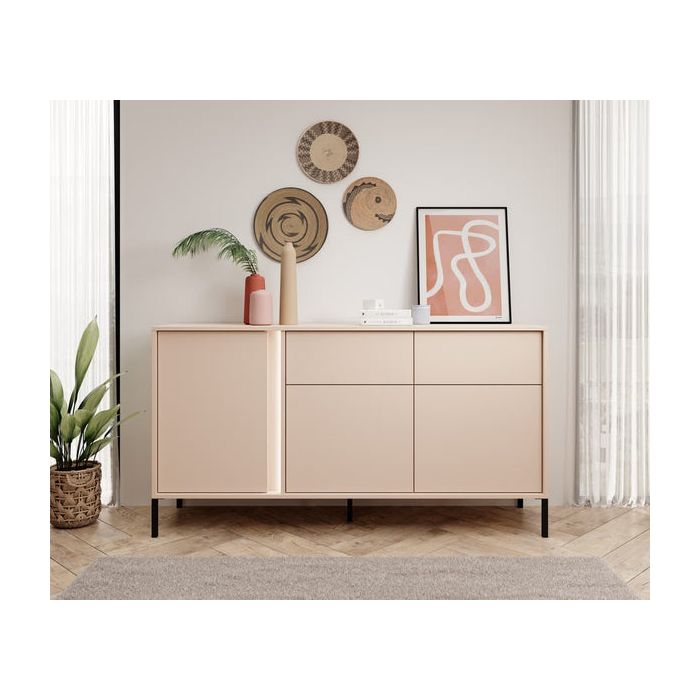Sideboard - WALTON Sideboard with Drawers Beige 154cm