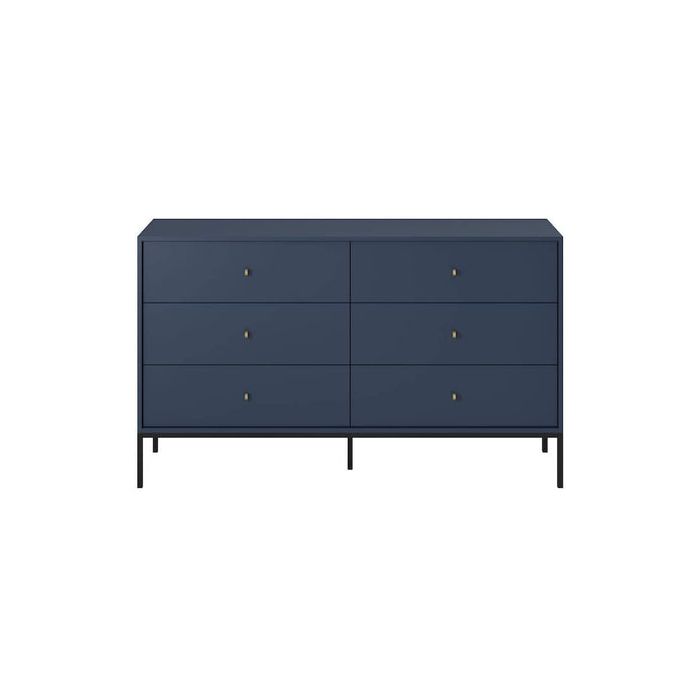 MONKTON Blue Chest of Drawers - Extra Large-sized, 6 Drawers, Double