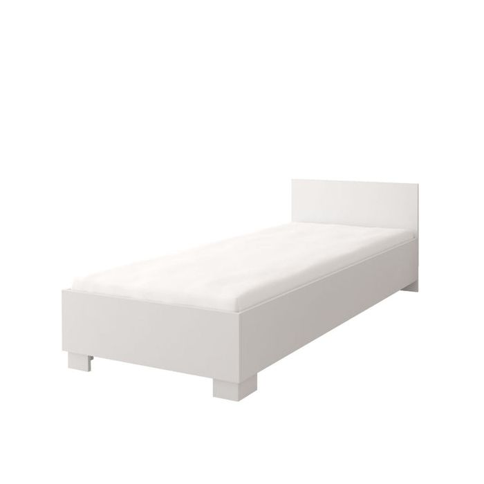 Single Bed - BRAYDEN Wooden 3ft Bed White Matt