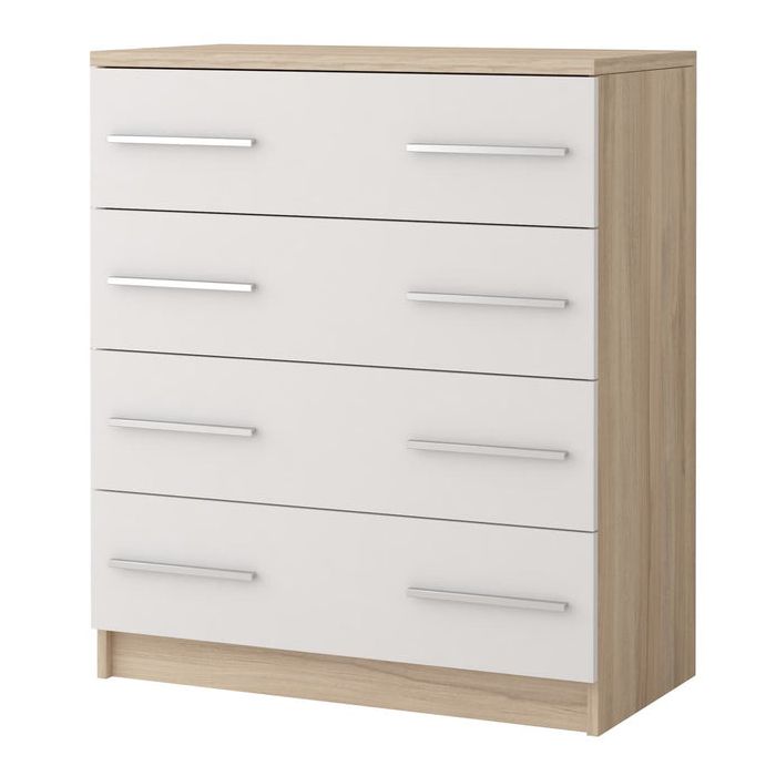 ORMISTON Oak Finish Chest of Drawers - Medium-sized, 4 Drawers