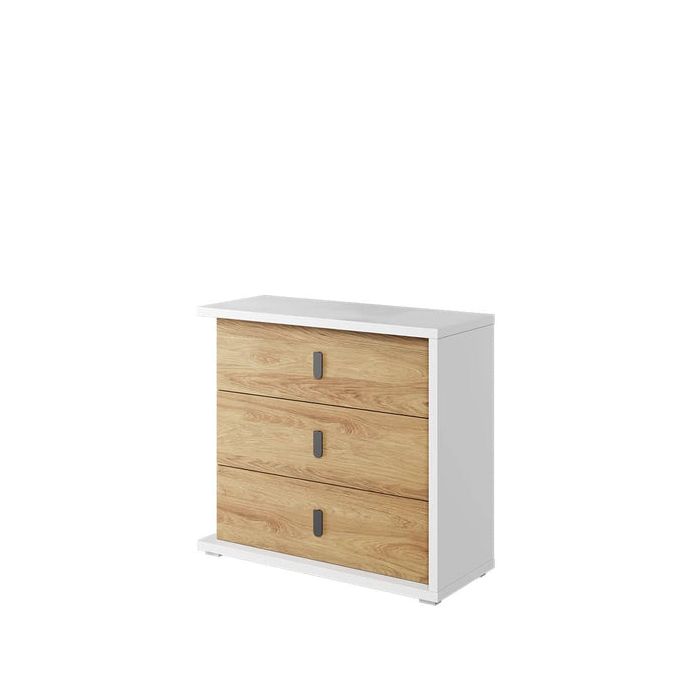 MAIDENHEAD Oak Finish Chest of Drawers - Medium-sized, 3 Drawers