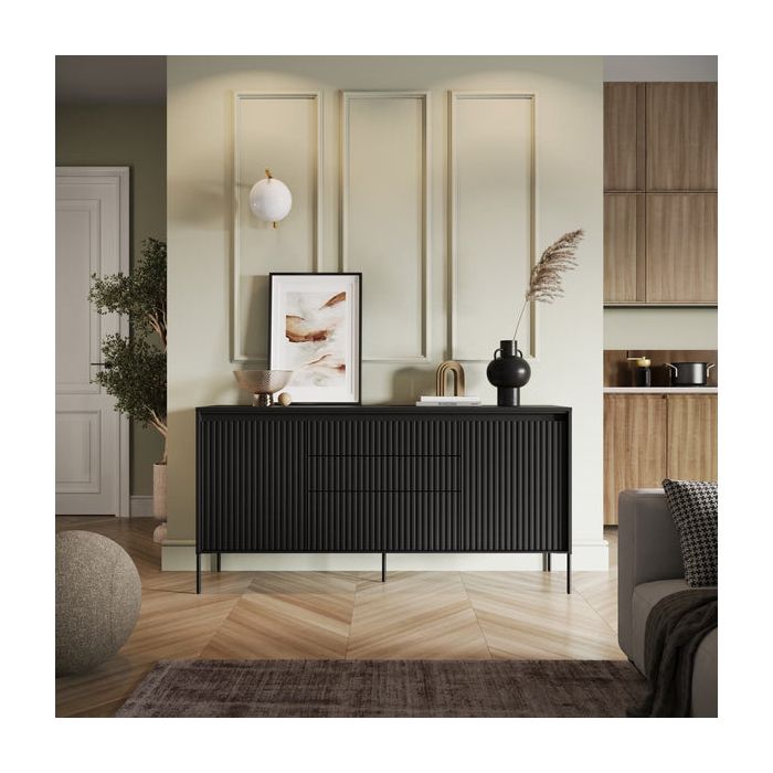Sideboard - BURGOS Sideboard Black Matt 166cm