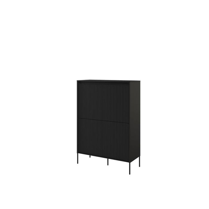 Sideboard - BURGOS Highboard Black Matt 98cm