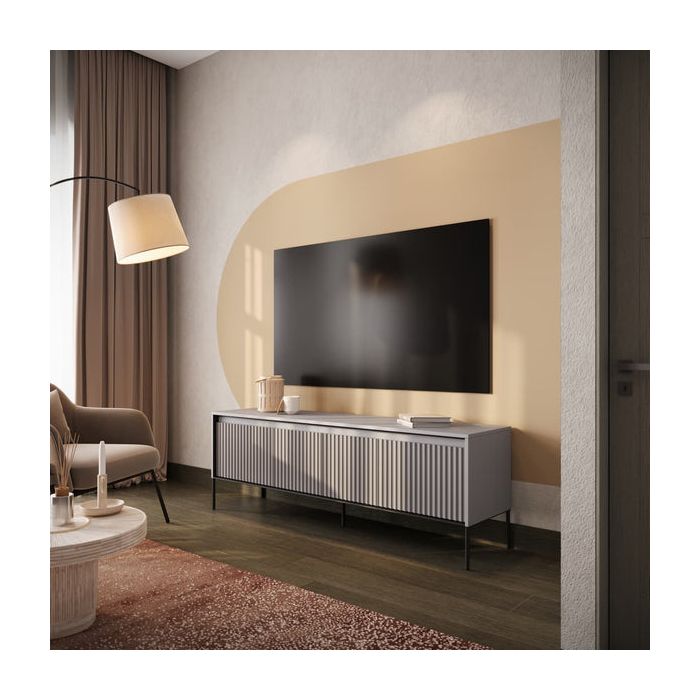 TV Cabinet - BURGOS TV Unit Grey Matt 167cm
