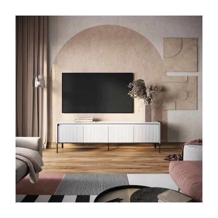 TV Cabinet - BURGOS TV Unit White Matt 193cm
