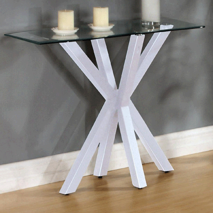 Marlow High Shine Gloss Console Table Elegant Gloss Finish in White