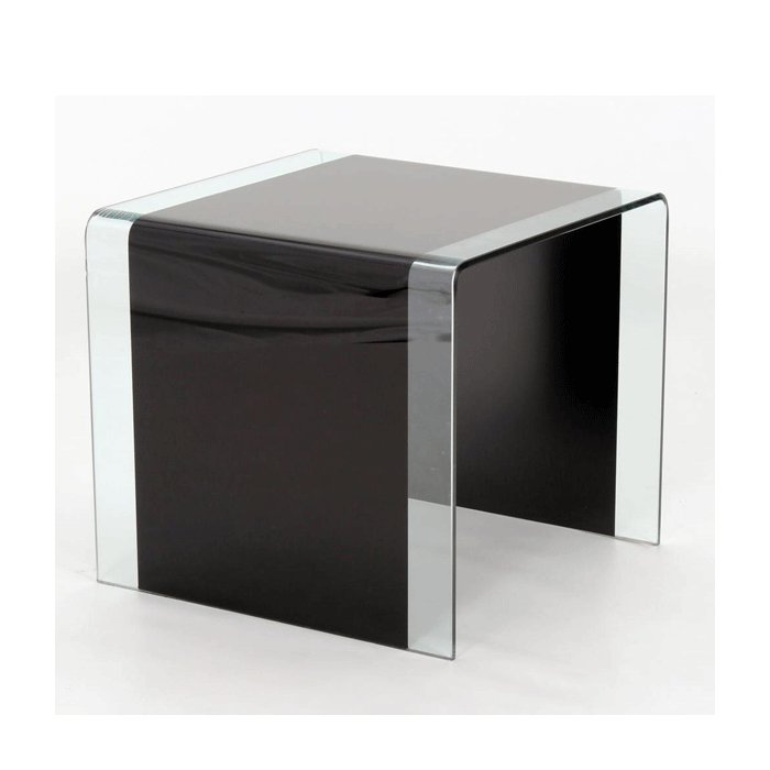 Maldon Black Tempered Glass Lamp Table - Square