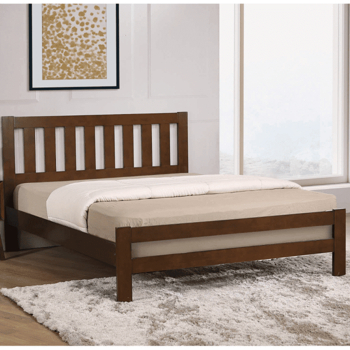 Kolachi Dreamy Haven in Solid Hardwood Bed Frame Rustic Oak - 4ft Small Double