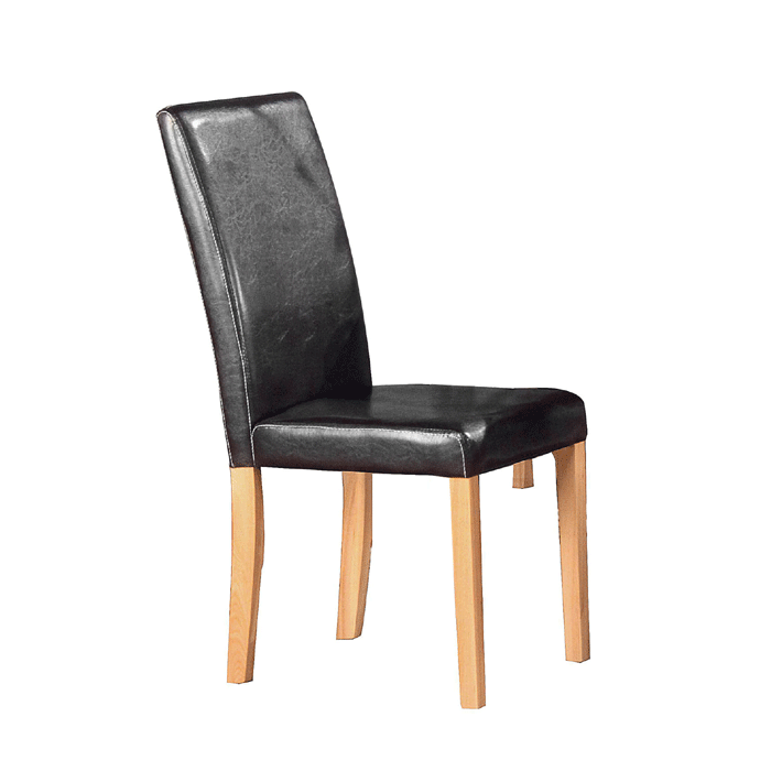 Erewash Leather Effect Dining Chair Set of 2 - Black