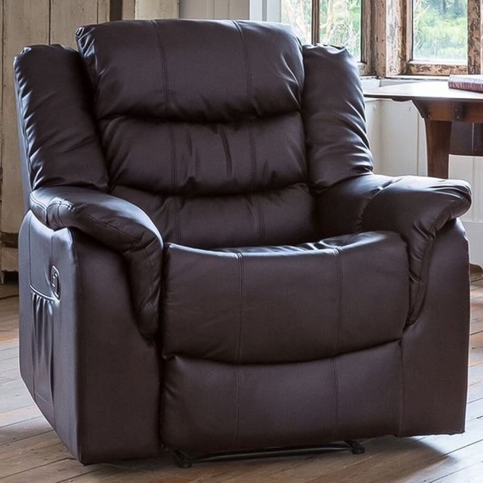 Armchair - THERALUX Leather Recliner Chair - Brown