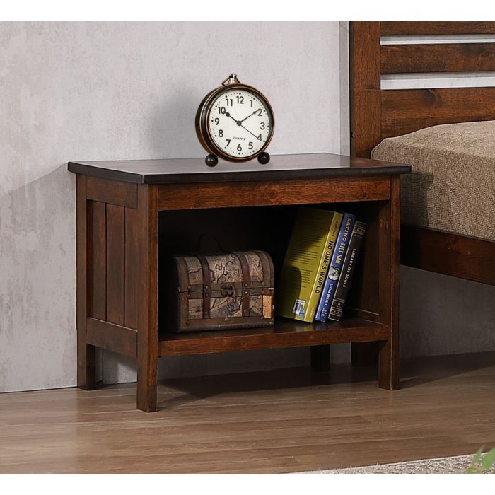 Bedside Table - CROMER Nightstand Antique Oak 40cm
