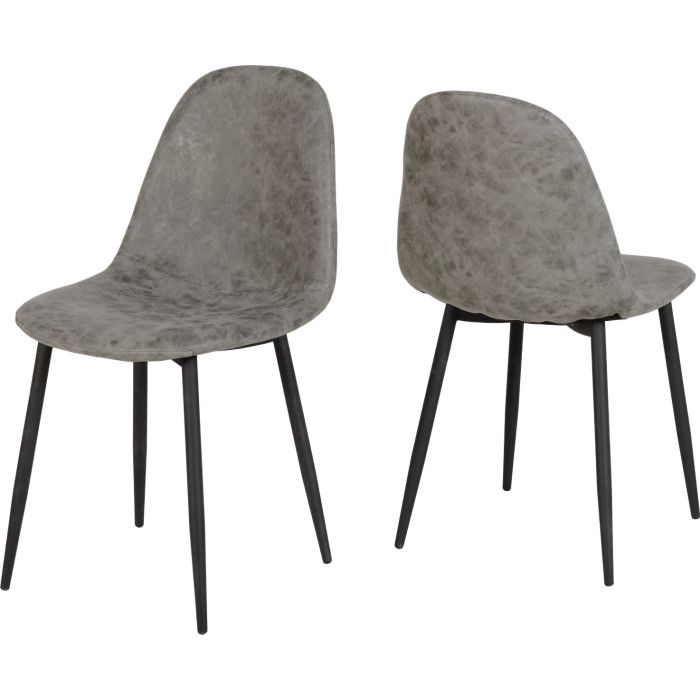 Athens Chair (Box of 2) - Grey Faux Leather