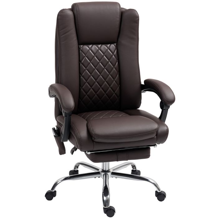 HERON Executive Office Chair with 6 point Massage Dark Brown