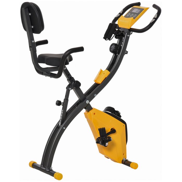 HERON 2 in 1 Folding Exercise Bike with 8 Level Magnetic Resistance Yellow