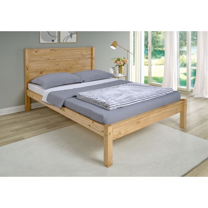 Barton 4ft6 Double Bed - Waxed Pine