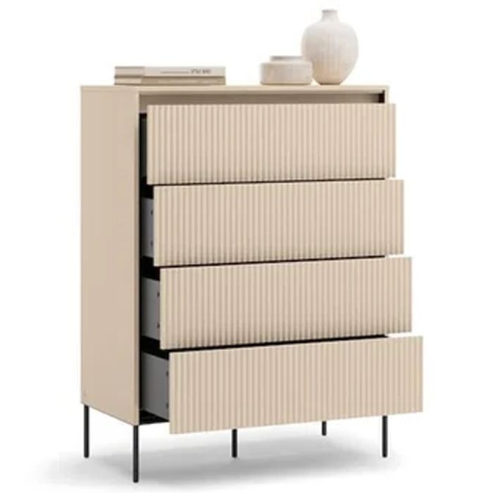 TRADESSA Beige Chest of Drawers - Medium-sized, 4 Drawers