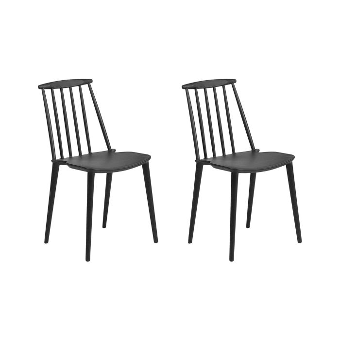 Set of 2 Dining Chairs Black VENTNOR