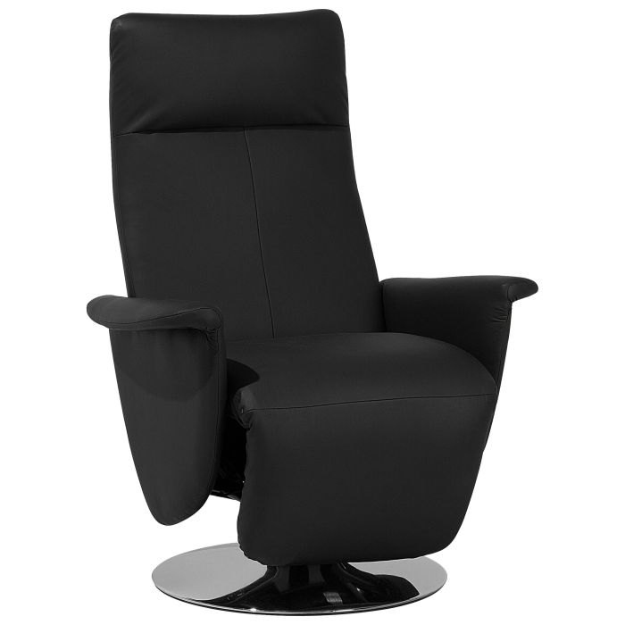 Faux Leather Recliner Chair Black PRIME