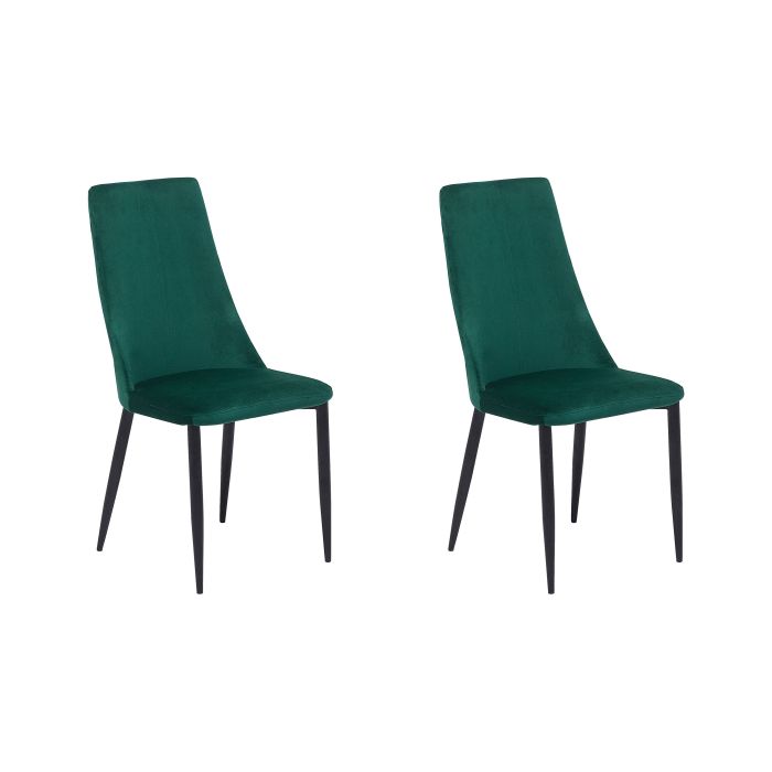 Set of 2 Velvet Dining Chairs Green CLAYTON