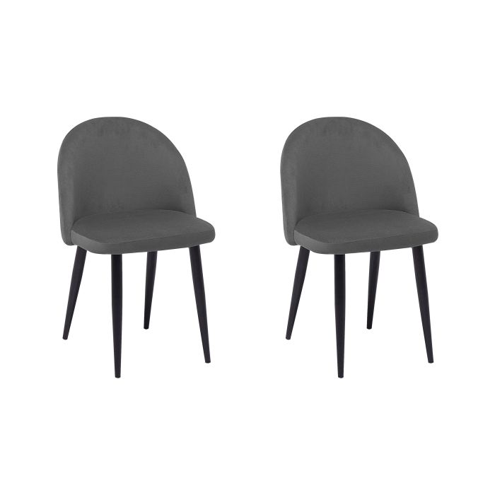 Set of 2 Velvet Dining Chairs Grey VISALIA