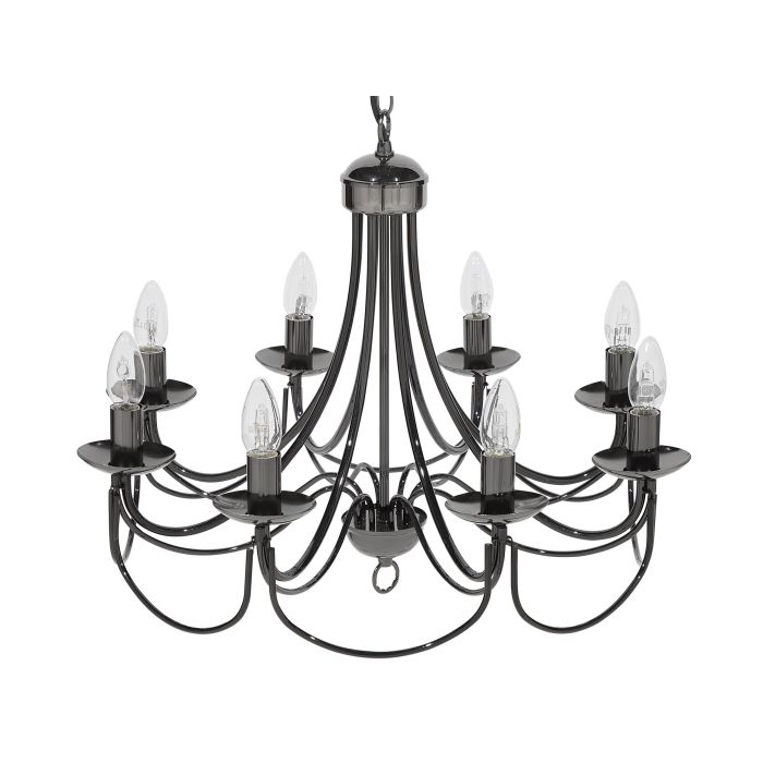 8 Light Chandelier Black TEESTA