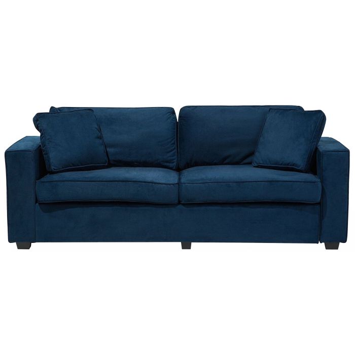 3 Seater Velvet Sofa Navy Blue FALUN