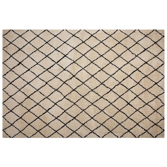 Area Rug 160x230cm Beige and Black