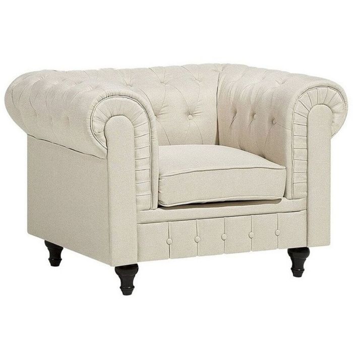 Fabric Armchair Beige CHESTERFIELD