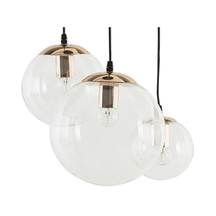 3 Light Pendant Lamp Clear Glass LADON