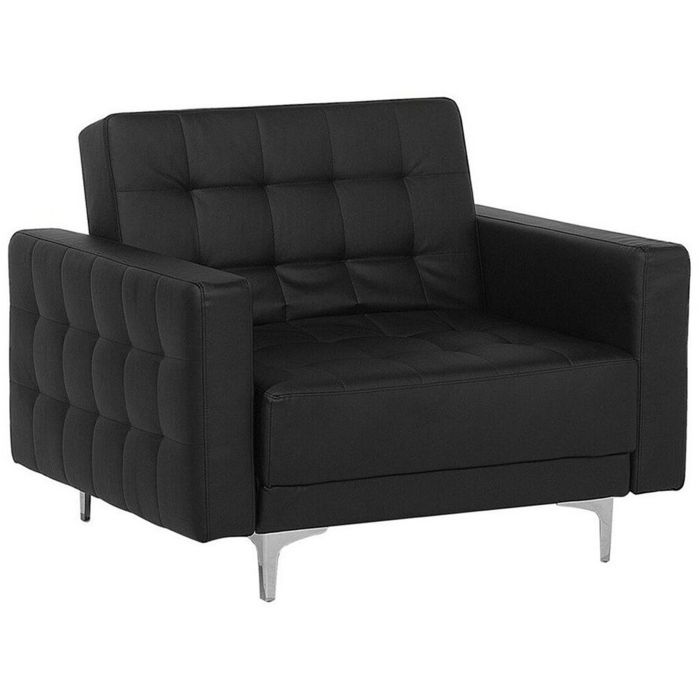 Faux Leather Armchair Black ABERDEEN