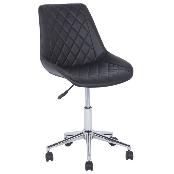Faux Leather Armless Desk Chair Black MARIBEL