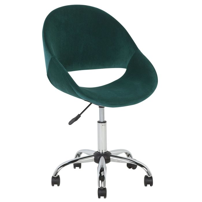 Velvet Armless Desk Chair Green SELMA