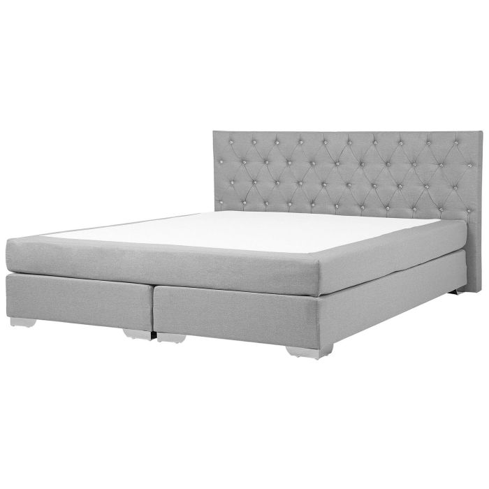 Fabric EU Super King Divan Bed Light Grey DUCHESS